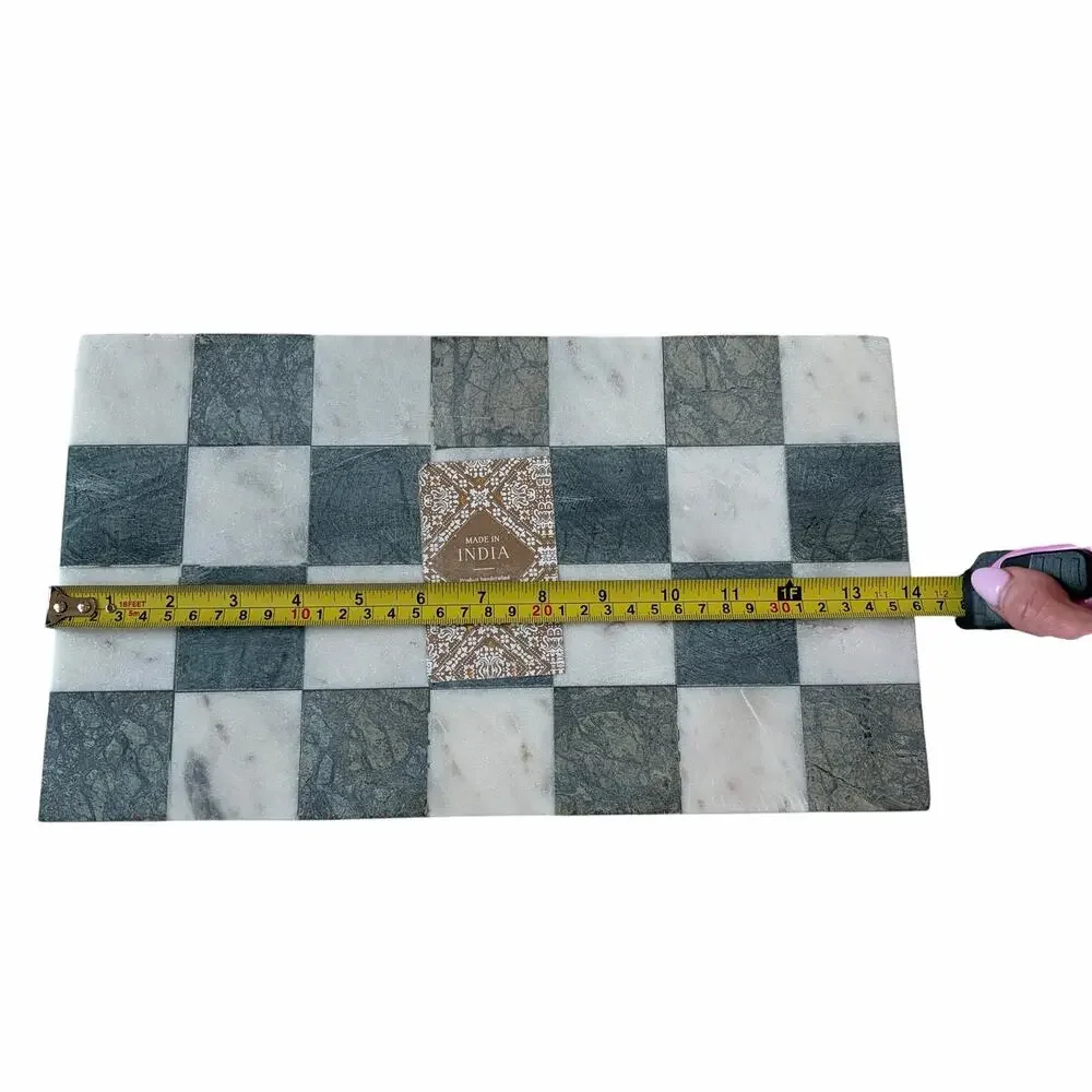 Handcrafted in India marble checkered